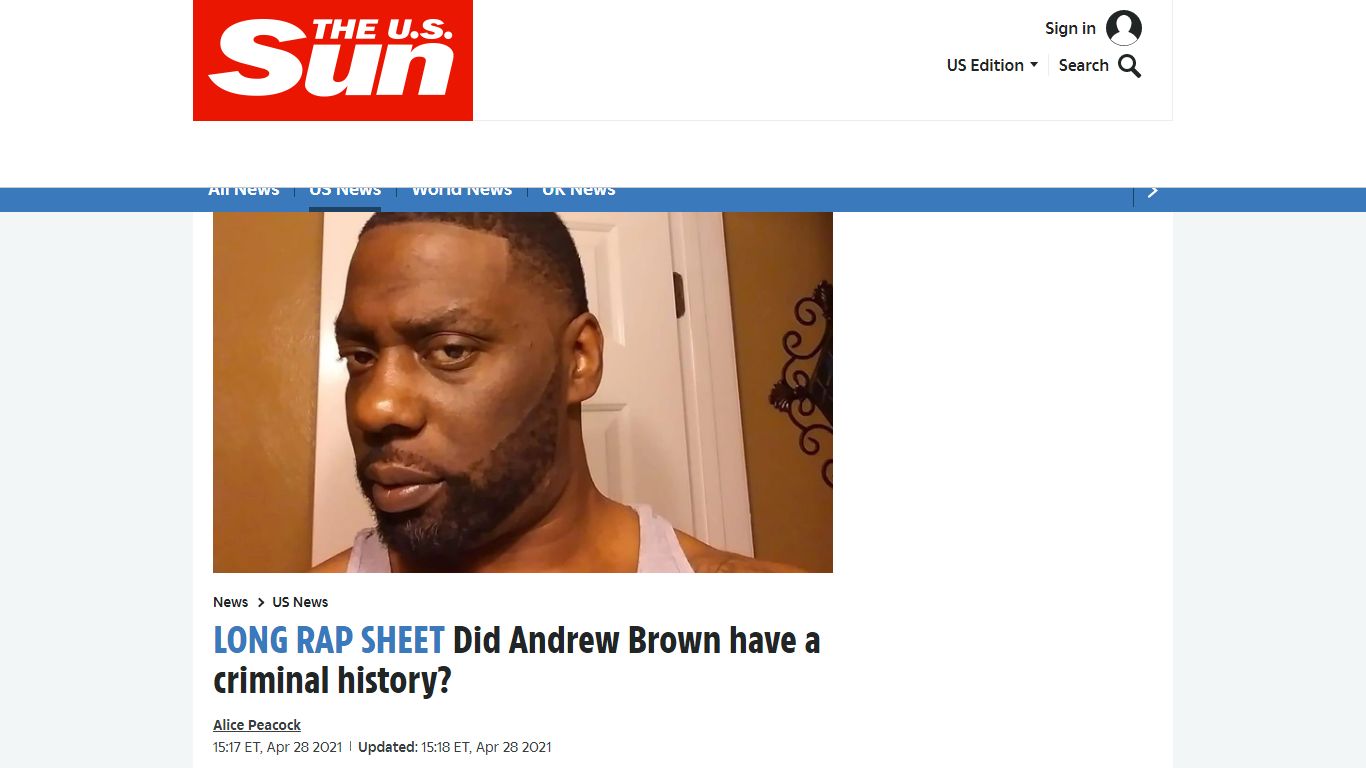 Did Andrew Brown have a criminal history? | The US Sun
