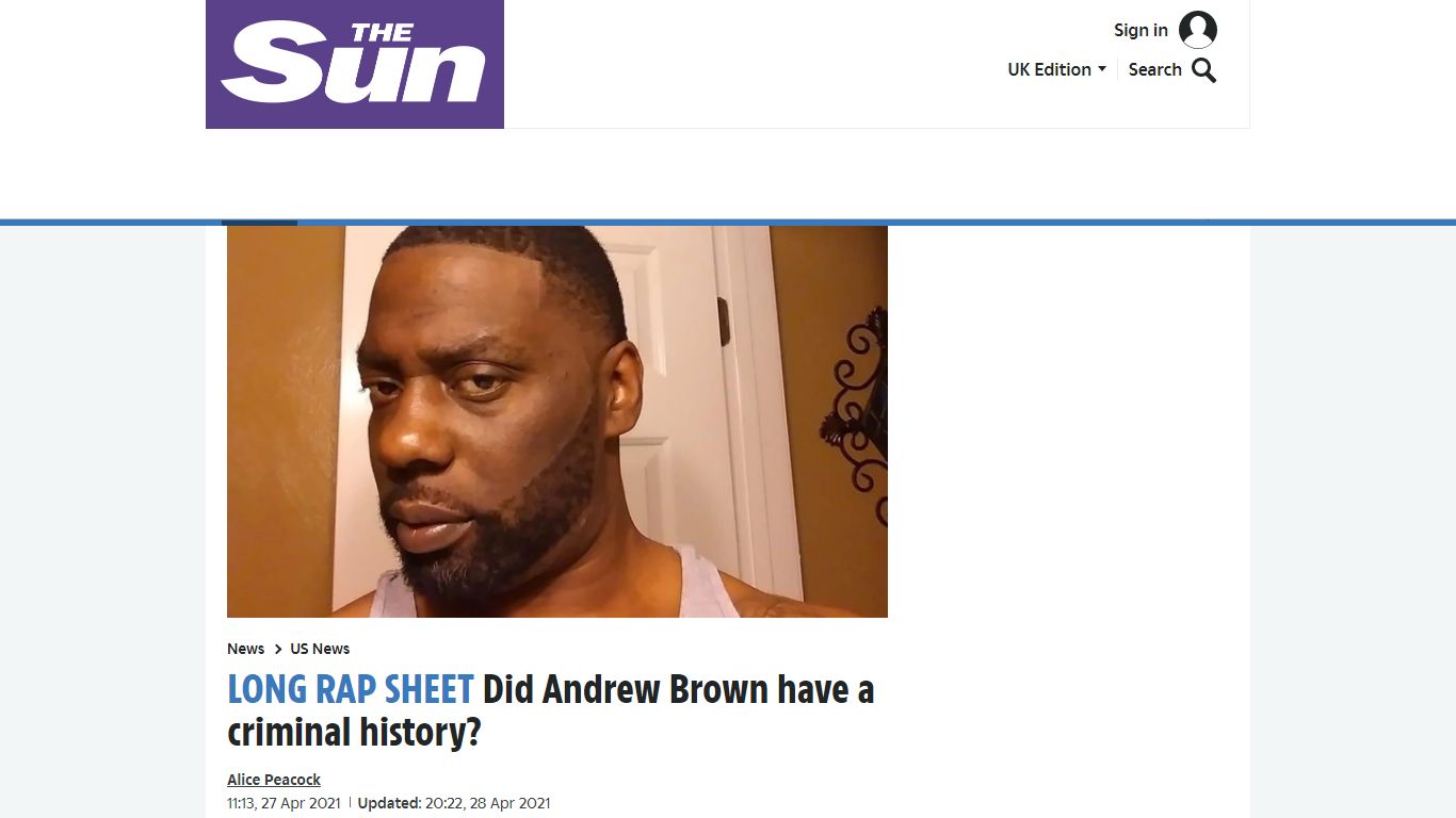 Did Andrew Brown have a criminal history? | The Sun